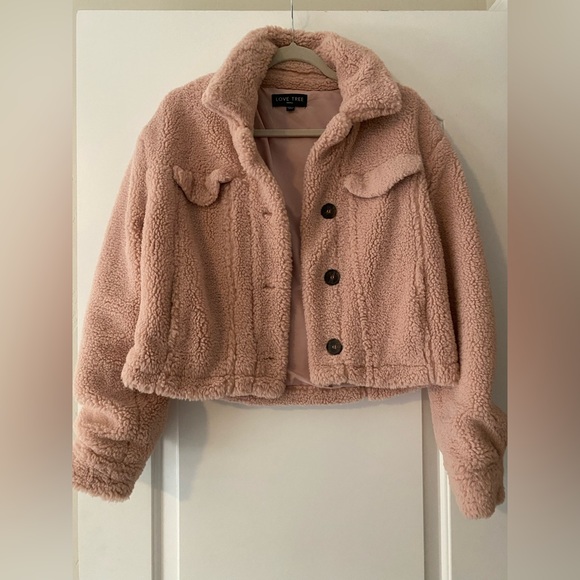 Love Tree Blush Teddy Jacket - Picture 2 of 4